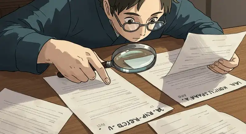 契約書を確認する人のイラスト